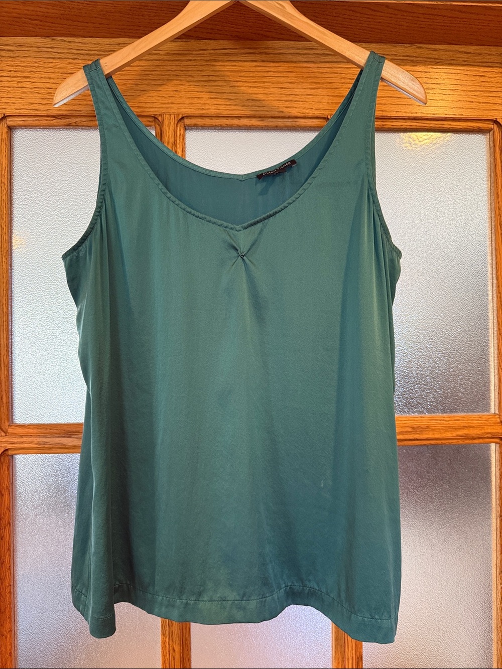 Eileen Fisher Teal Scoop Neck 95% Silk-Blend Camisole LARGE